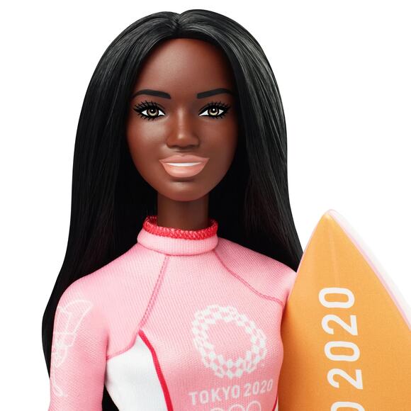 Barbie Olympic Games Tokyo 2020 Surfer Doll w/ Accessories Surfboard Medal New - Picture 4 of 11